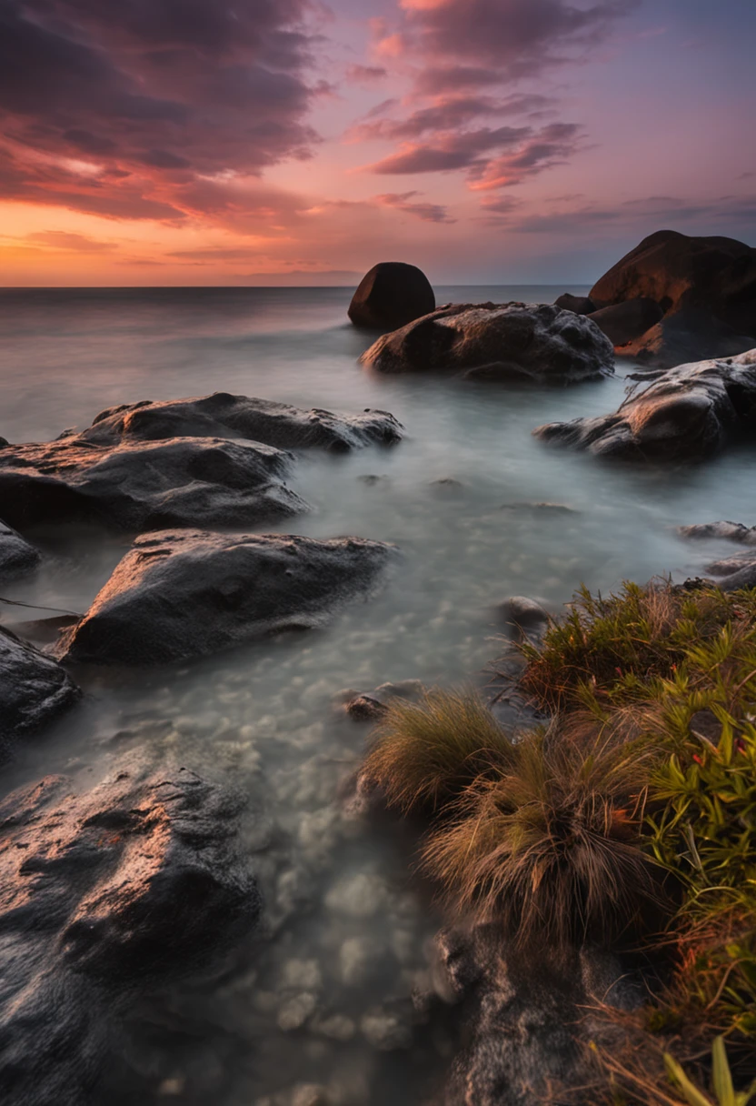 Imagine that,You are photographing the scenery at sunset. You decide to use a smaller aperture (f/16) Achieve a large depth of field, ND 1000 filter and slow shutter (5 seconds) Displays the drag of the cloud. In the composition, You place the horizon near the bottom line of the image rule of thirds,And contains interesting elements, Like a lone tree at one of the lower points of interest .