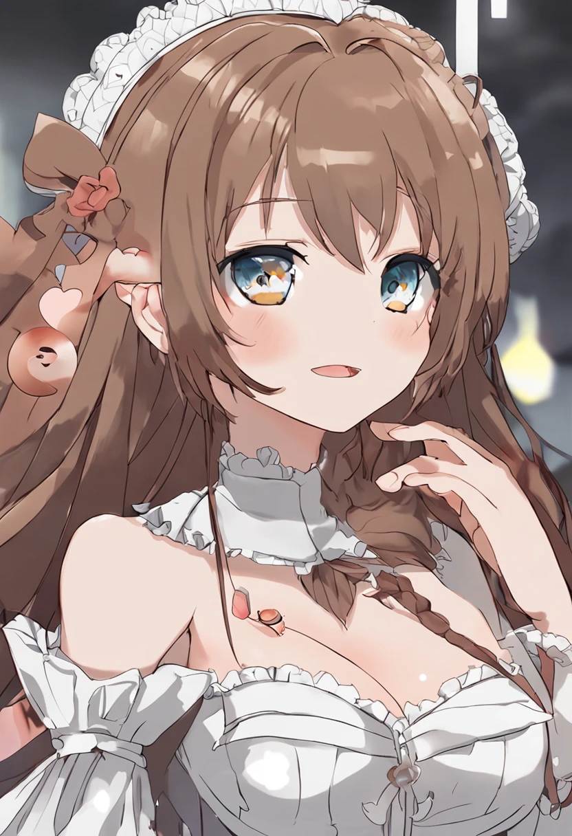 Light brown hair, Moles under the mouth, maid headdress, Shiny hair, hime-cut, Heart-shaped pupils, wince, Tears, aqua eyes, crying with eyes open, kemonomimi mode, Open mouth, Shy, Blush, Sleepy, Sad, Tongue out, pain, Crying, Unconscious, Moaning, rough breath, endured face, saliva trail, surrealism, High detail, anime big breast, Anime style, Chiaroscuro, Cinematic lighting, Ray tracing, stereograms, Close-up, hyper HD, Masterpiece, retinas, ccurate, Anatomically correct, Textured skin, Super detail, High details, High quality, Award-Awarded, Best quality, A high resolution, 16k