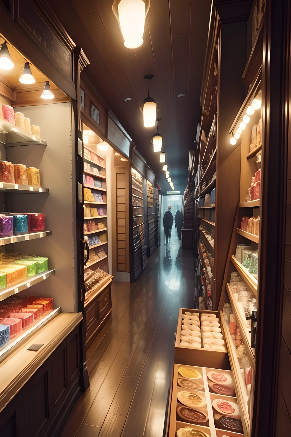 a realistic store full of Candel workarts
