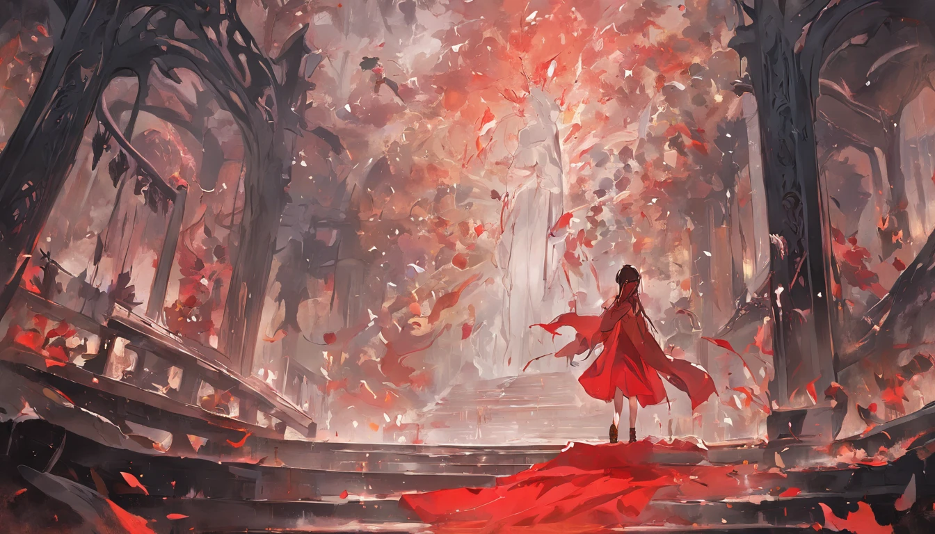she may be the beauty or the beast, may be the famine or the feast, may turn each day into heaven or a hell, she may be the mirror of my dream, a smile reflected in a stream, in the style of romantic and memory, in the color of scarlet and white, gothic grotesque figures, realist: lifelike accuracy, witchcore, john salminen, emphasis on contrast, functionality emphasis,