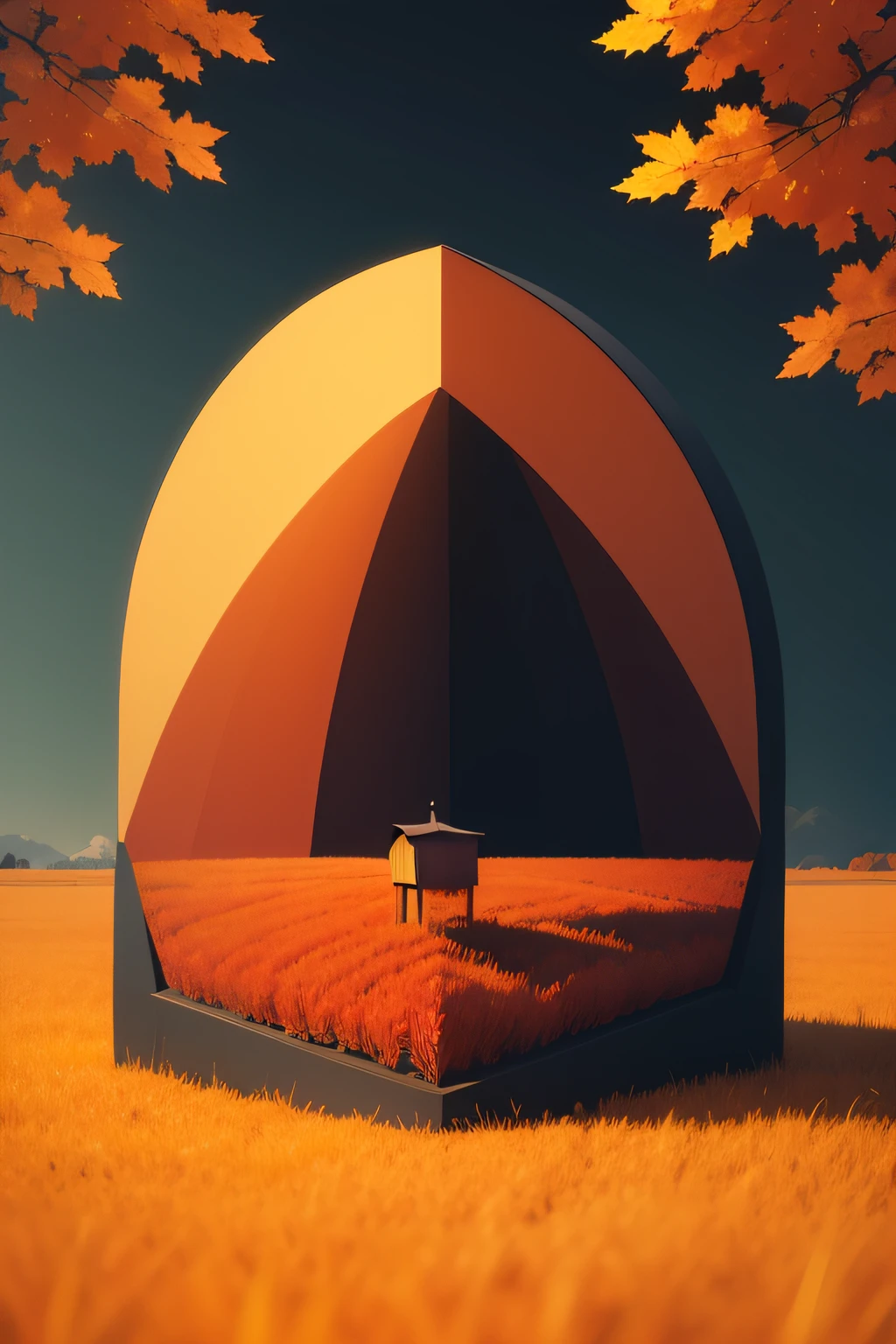 Make a screen poster,September Deals theme,autumn scenery,Flat illustration style