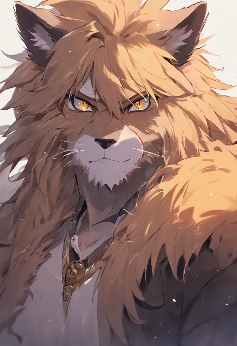 4K, high resolution, Best quality, Masterpiece, perfect colors, perfectly shaded, Perfect lighting, posted on e621, (by Chunie), Furry, anthro, Furry art, ((Portrait)), Male panther, (two-toned fur), Bi-tone long hair，（eye glass），hairy bodies, Yellow eyes, (Seductive look:1.2), fit body, perfect male figure, （Suits）,Detailed fur, Detailed face, Perfect face, (The stands up), Detailed background, ((Bonifasko lighting)), coda, (Detailed eyes), perfect pupils