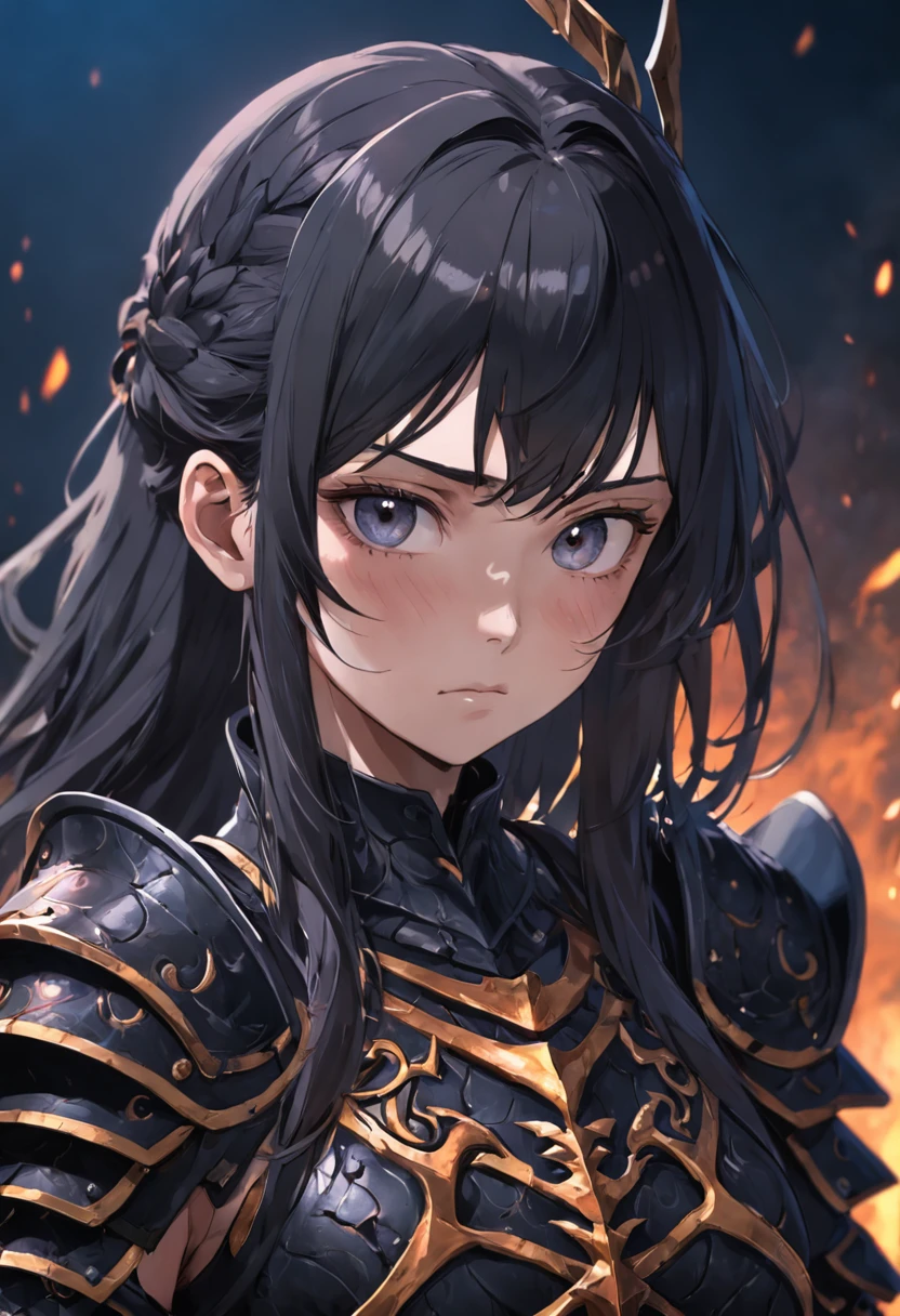 Warrior with armor and sword, fine-detailed, detailedeyes, face detailed.