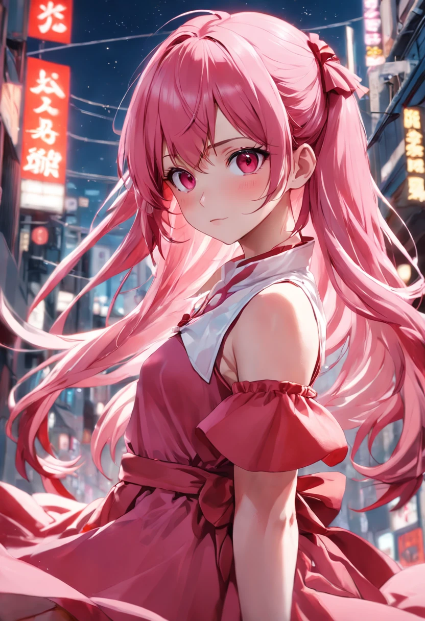 Arakfi girl with pink hair and red and white dress, Anime girl cosplay, Anime cosplay, Anime girl in real life, hyper realistic anime, Photorealistic anime, anime realism style, anime-inspired, realistic anime artstyle, Anime style. 8K, Pink girl, with pink hair, Anime style, Anime girl, Beautiful anime style, sakura haruno