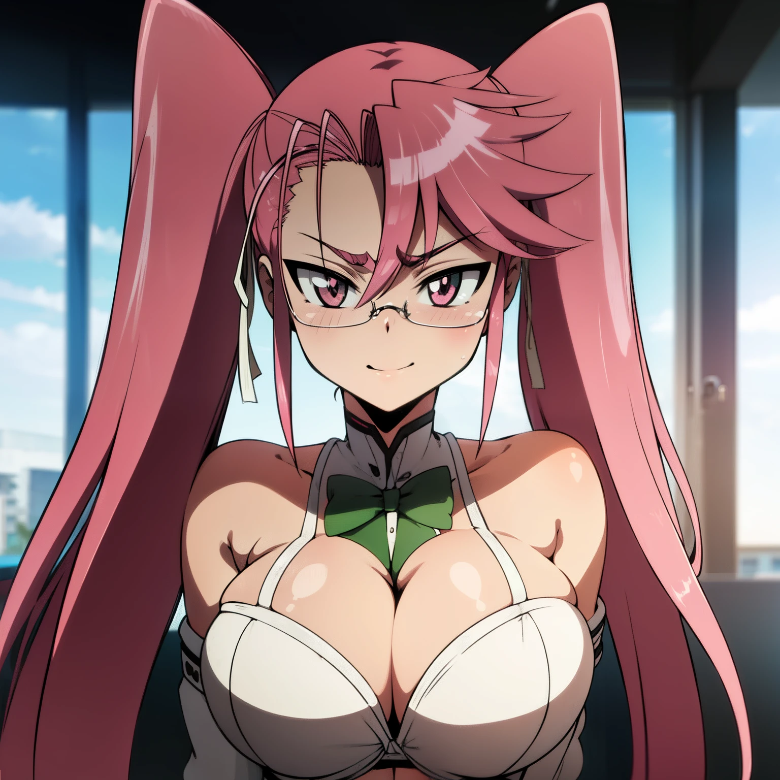 [(Transparent background:1.5)::5],(((masterpiece))),(((best quality))),(((extremely detailed))),illustration, highly detailed face, good anatomy,  hentai, anime, bikini, full body, half naked, masturbation,  1girl, saya takagi, Sideways, glasses, large breasts, big breasts, huge breasts, very big tits, twintails, pink hair, thighs, solo, volumetric lighting, multi-color eyes, detailed eyes, hyper detailed,light smile, highly detailed, beautiful, ultra detailed, best quality, 4k, 8k, classroom