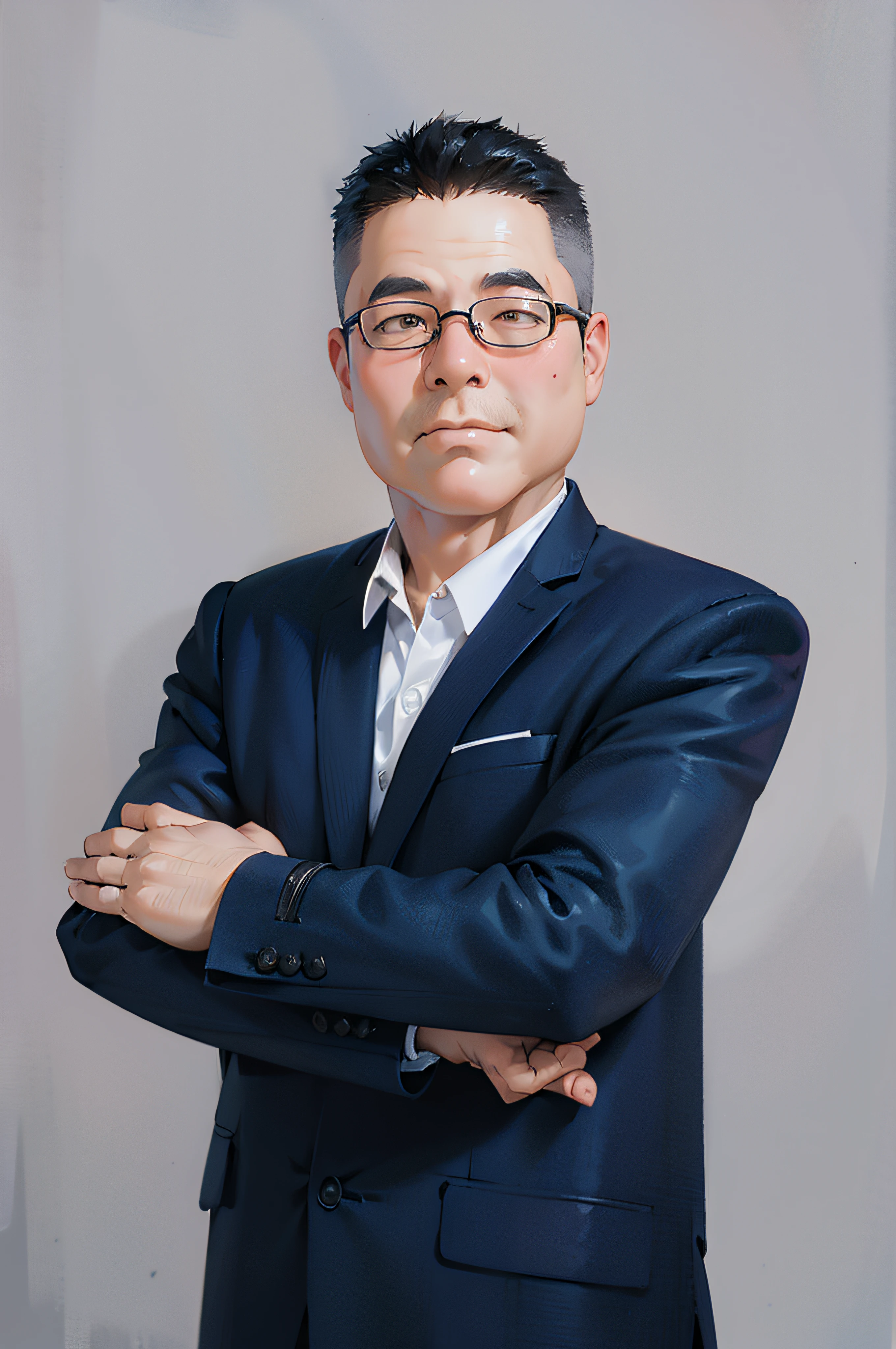Man in suit and glasses, Slightly fat,advanced digital chibi art, style as nendoroid, live2d virtual youtuber model, Anime boy, chibiStyle, anime styled 3d, anime chibi, anime style character, style of anime4 K, thancred waters in style of wlop, official character art, From Arknights, anime figure,