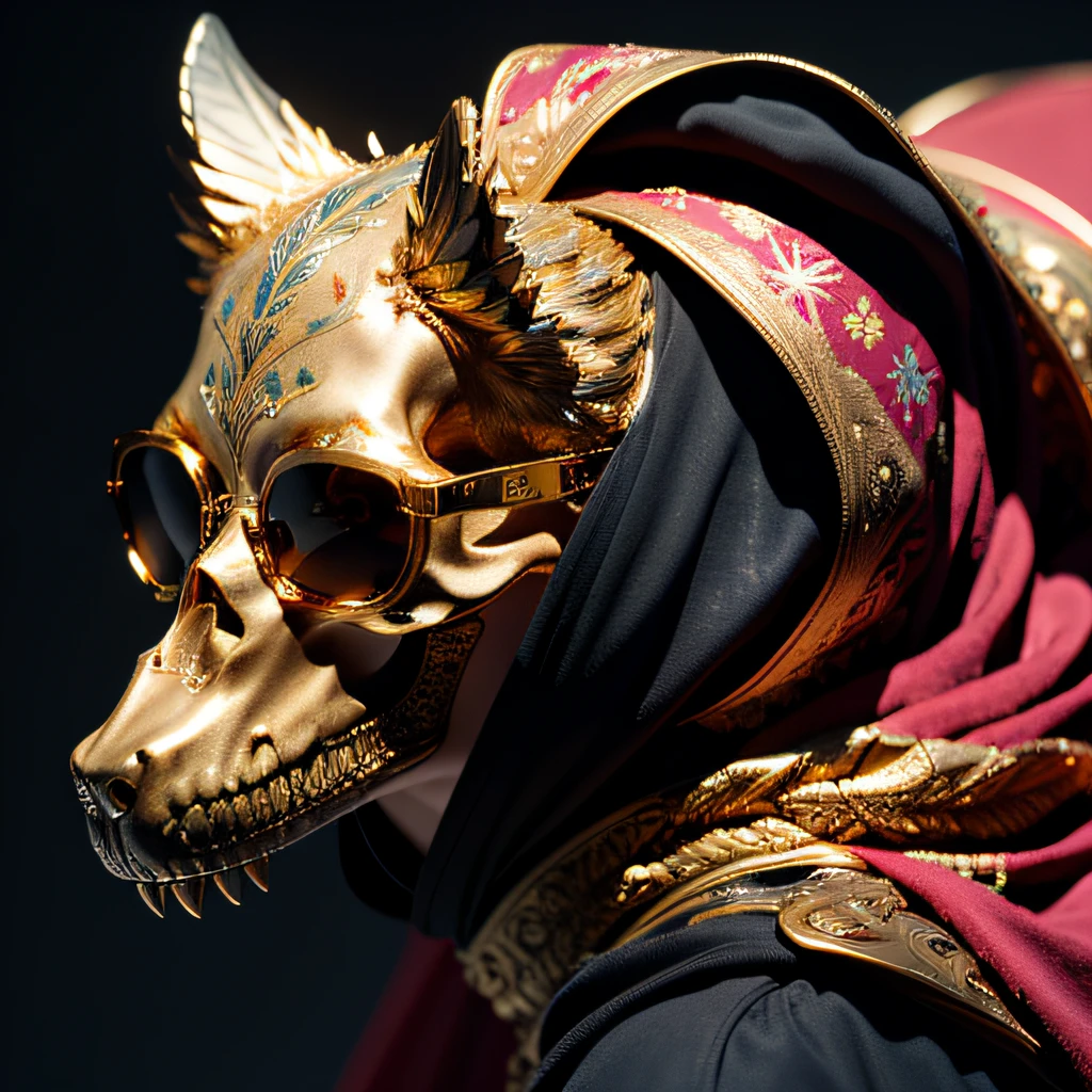 Mackerel pond,32K(tmasterpiece,k hd,hyper HD,32K)Burgundy double ponytail,flower stick,Indigo Skull King ,Hold the heavy wooden steering wheel (The skeleton is realistic:1.4),Crocodile pattern robe,Rusty skull ornaments,Sargin linen cloak,Petals flutter,Deep gold sunglasses,Hold your head high,Be proud,The nostrils look at people,A primary and secondary school student, A high resolution,Xueba, the detail, RAW photogr, Sharp Re, Nikon D850 Film Stock Photo by Jefferies Lee 4 Kodak Portra 400 Camera F1.6 shots, Rich colors, ultra-realistic vivid textures, Dramatic lighting, Unreal Engine Art Station Trend, cinestir 800,Hold your head high,Lateral face,Be proud,The nostrils look at people,Tsundere,Petals flutter,Petals flutter,Crocodiles sprinkled with gold dust,Fluttering,Impeccable,( reasonable design, Clear lines, High sharpness,Best quality, Very detailed skeleton, The skeleton of a masterpiece, offcial art, movie light effect, 8K crocodile skeleton(((Platinum marble sunglasses)))Deep gold sunglasses,side portrait