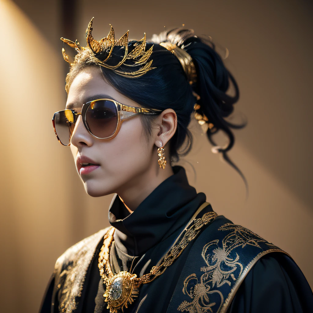 Crocodile pond,32K(tmasterpiece,k hd,hyper HD,32K)Burgundy double ponytail,flower stick,Indigo Skull King ,Hold the heavy wooden steering wheel (The skeleton is realistic:1.4),Crocodile pattern robe,Rusty skull ornaments,Sargin linen cloak,Petals flutter,Deep gold sunglasses,Hold your head high,Be proud,The nostrils look at people,A primary and secondary school student, A high resolution,Xueba, the detail, RAW photogr, Sharp Re, Nikon D850 Film Stock Photo by Jefferies Lee 4 Kodak Portra 400 Camera F1.6 shots, Rich colors, ultra-realistic vivid textures, Dramatic lighting, Unreal Engine Art Station Trend, cinestir 800,Hold your head high,Lateral face,Be proud,The nostrils look at people,Tsundere,Petals flutter,Petals flutter,Crocodiles sprinkled with gold dust,Fluttering,Impeccable,( reasonable design, Clear lines, High sharpness,Best quality, Very detailed skeleton, The skeleton of a masterpiece, offcial art, movie light effect, 8K crocodile skeleton(((Platinum marble sunglasses)))Deep gold sunglasses,side portrait