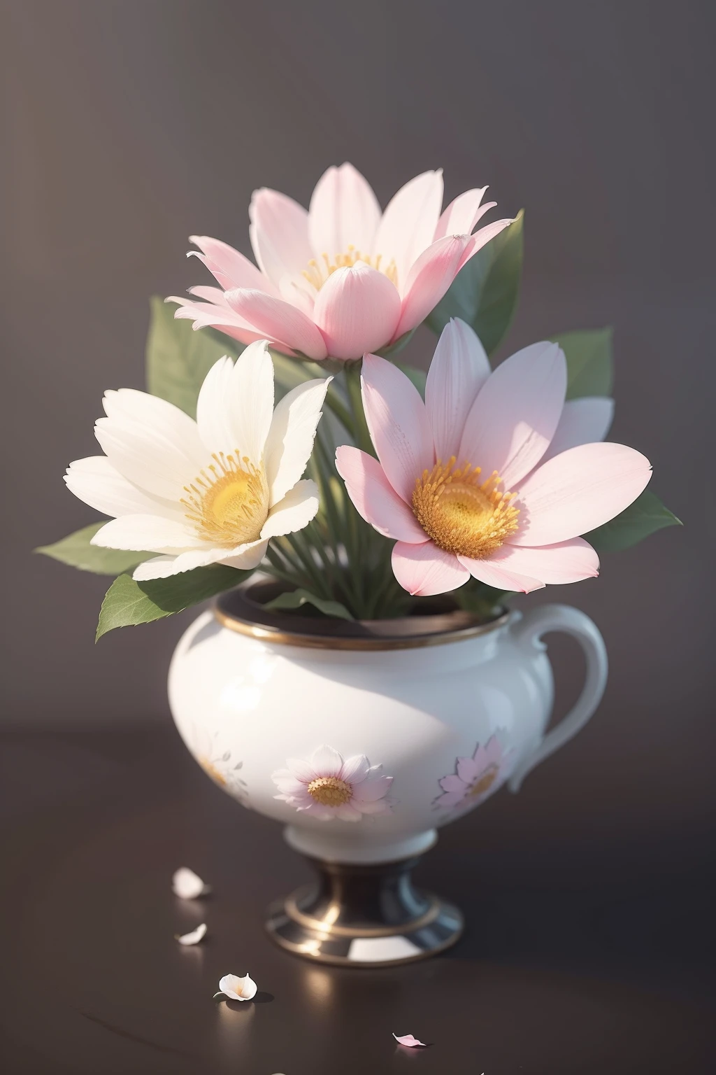 Beautiful flowers with large petals in bloom,Realisticstyle,super detailing,Simple picture,Complete flowers