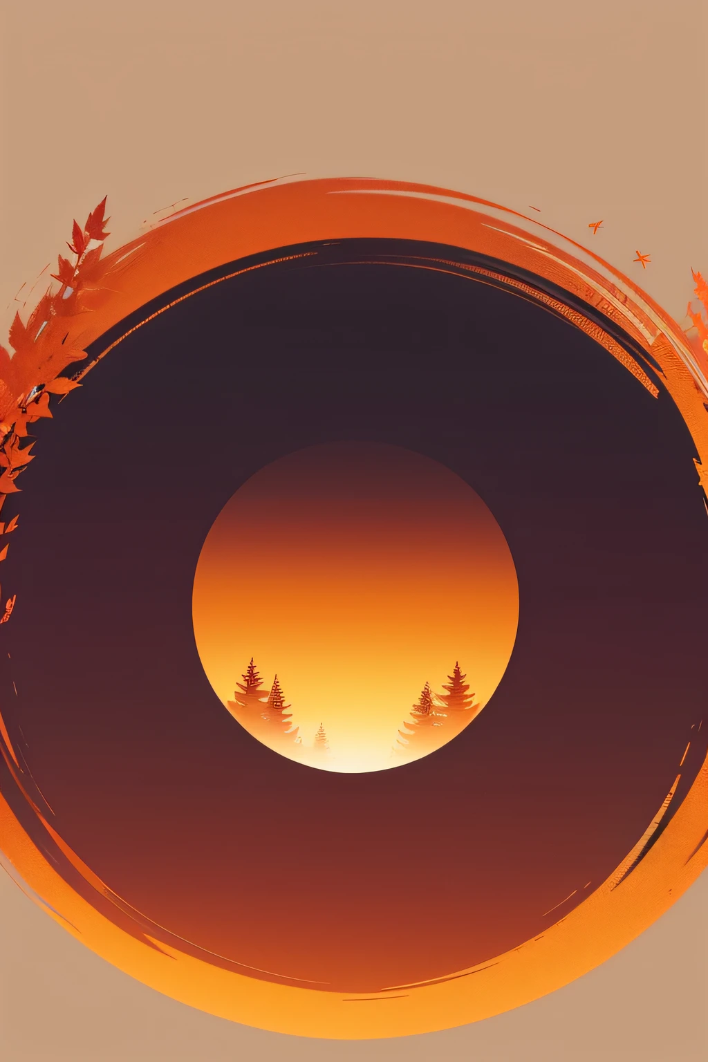 Autumnal equinox creative background,Flat illustration style
