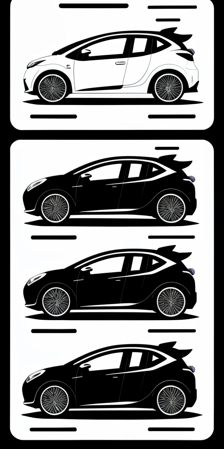 Electric car icon,Line drawings,black andwhite,Positive side