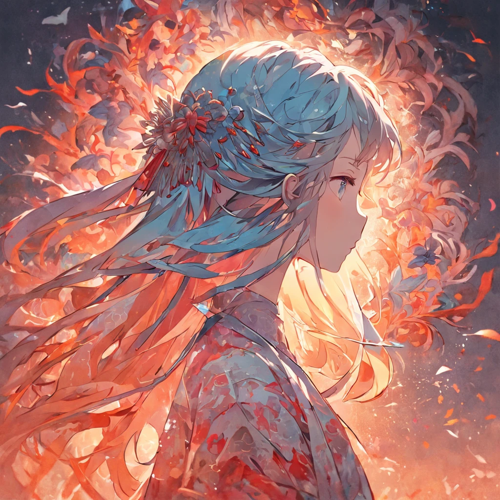 (White background:1.4),(Silhouette of a girl's head, Eyes closed, colorfull long hair, Oriental elements),(Chinese illustration:1.3,paper art:1.3, Quilted paper art:1.2),( reasonable design, Clear lines, High sharpness,Best quality, Very detailed, Masterpiece, movie light effect, 4K )