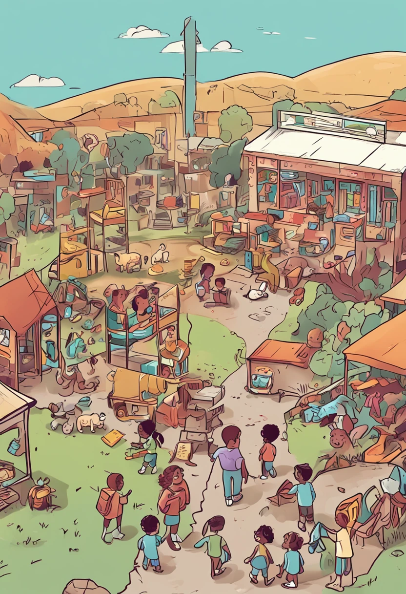 um professor,3 alunos,Kindergarten students,Jogue juntos na sala,Sem mesas e cadeiras,Kids illustration,Pubic area is clear,dedos claros