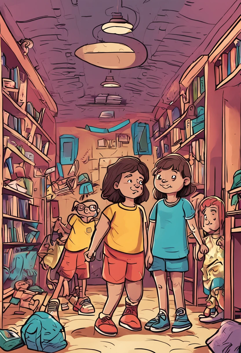 um professor,3 alunos,Kindergarten students,Jogue juntos na sala,Sem mesas e cadeiras,Kids illustration,Pubic area is clear,dedos claros