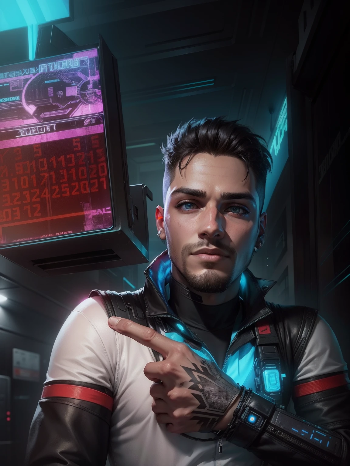 Change background cyberpunk handsome boy,reyalistic face,hd,ultra realistic,