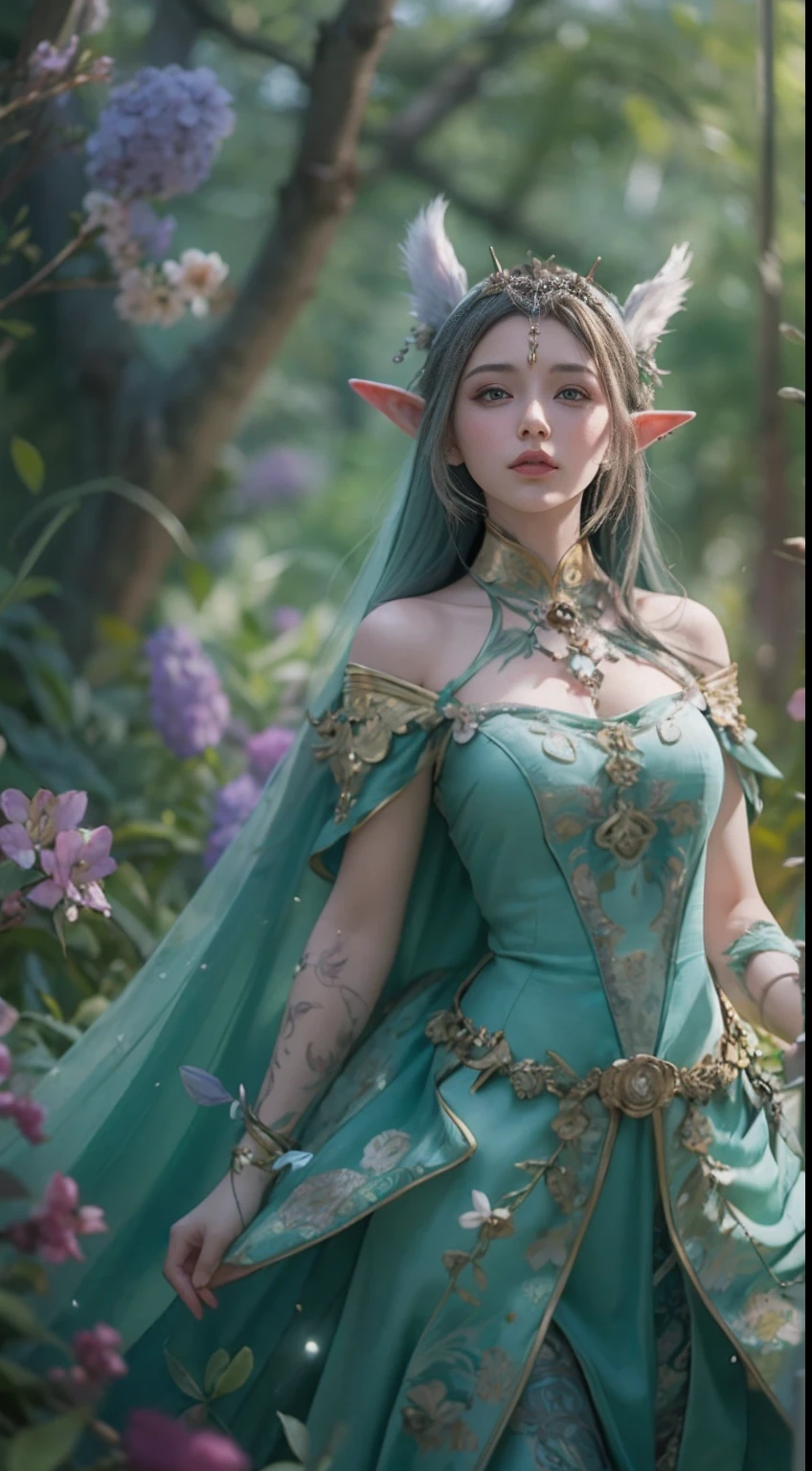 Masterpiece, Best quality, High quality, Extremely detailed Cg Unity 8K wallpaper, An enchanting and dreamy scene of a fantasy forest, (Beauty caresses the dragon: 1.4), The beauty sits on the dragon, Complicity is evident in between, creating a sense of mysticism and charm, art stations, Intricate, Uptrend, award winning photography, Bokeh, Depth field, hdr, Blossom, color difference, Photorealistic, Extremely detailed, trending on artstationh, The trend is on CGSociety, Intricate, Highly detailed , Dramatic,((Elf Girl))Lilac clothes
