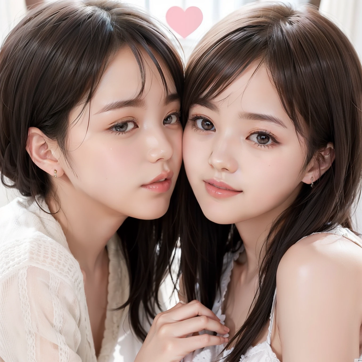 ((Highest quality、masterpiece、High resolution))、(((Zoom photo from above)))、(A shy smile:1.2)、15-year-old female、Beautiful Skin、Beautiful Eyes、Cleavage、Sailor suit、Black Hair、Straight hair、Shorn bangs、room