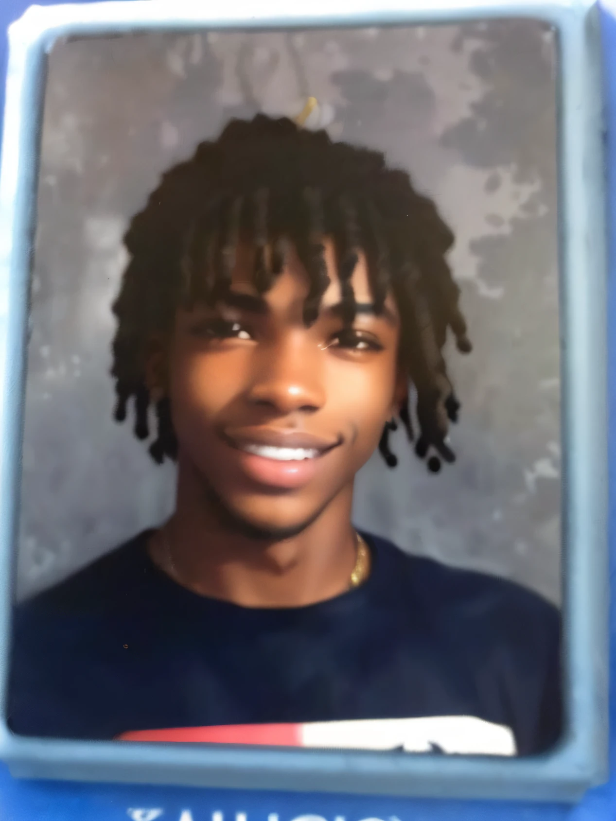 a close up of a picture of a young man with dreadlocks, yearbook photo, taken in the early 2020s, around 1 9 years old, taken in the 2000s, 2 0 0 0's photo, old yearbook photo, taken in the mid 2000s, playboi carti portrait, photo in style of tyler mitchell