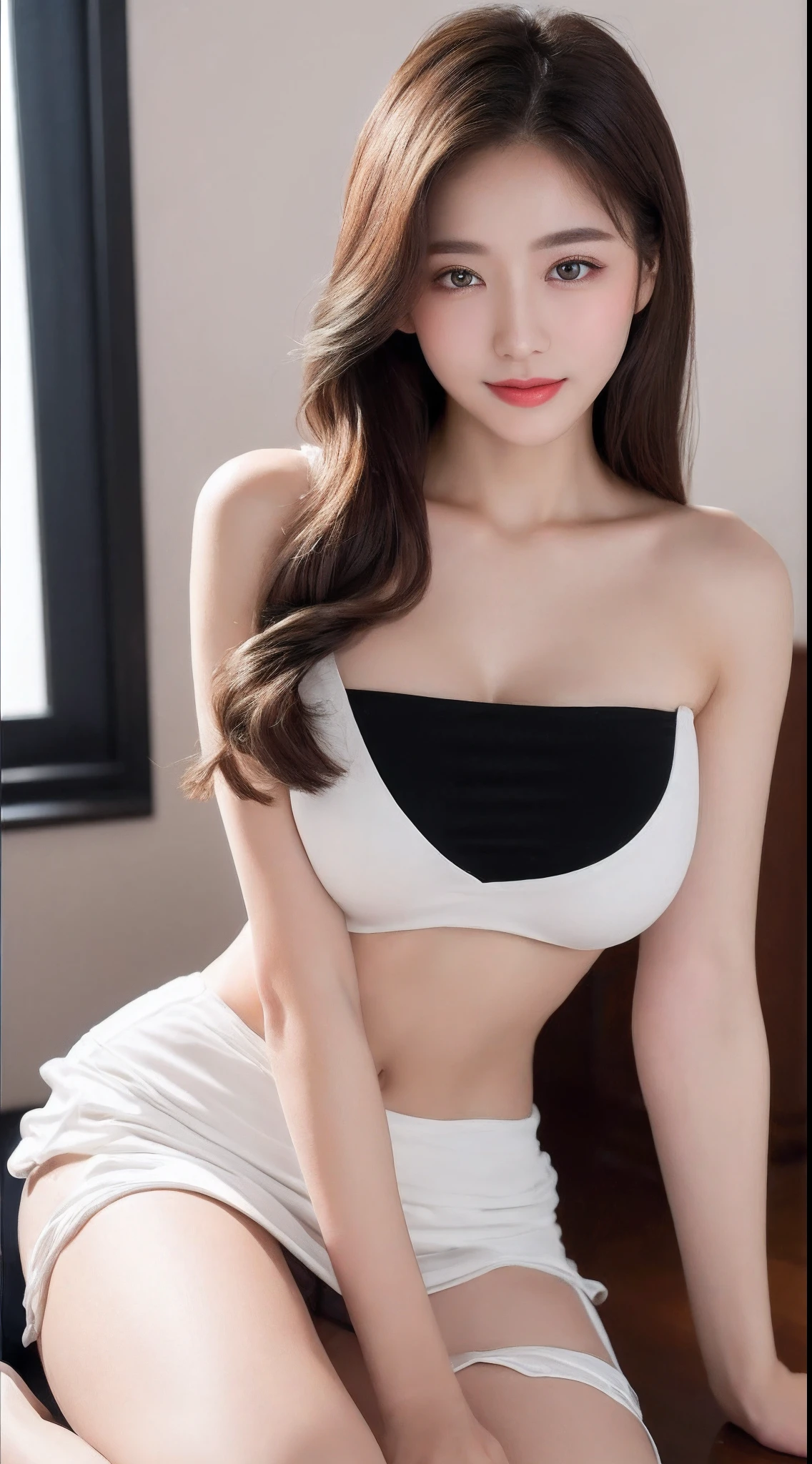 ((Best Quality, 8K, Masterpiece: 1.3)), 1girl, Slim Abs Beauty: 1.3, (Hairstyle Casual, Big Breasts: 1.2), Dress: 1.1, Super Fine Face, Delicate Eyes, Double Eyelids, Smile, Home