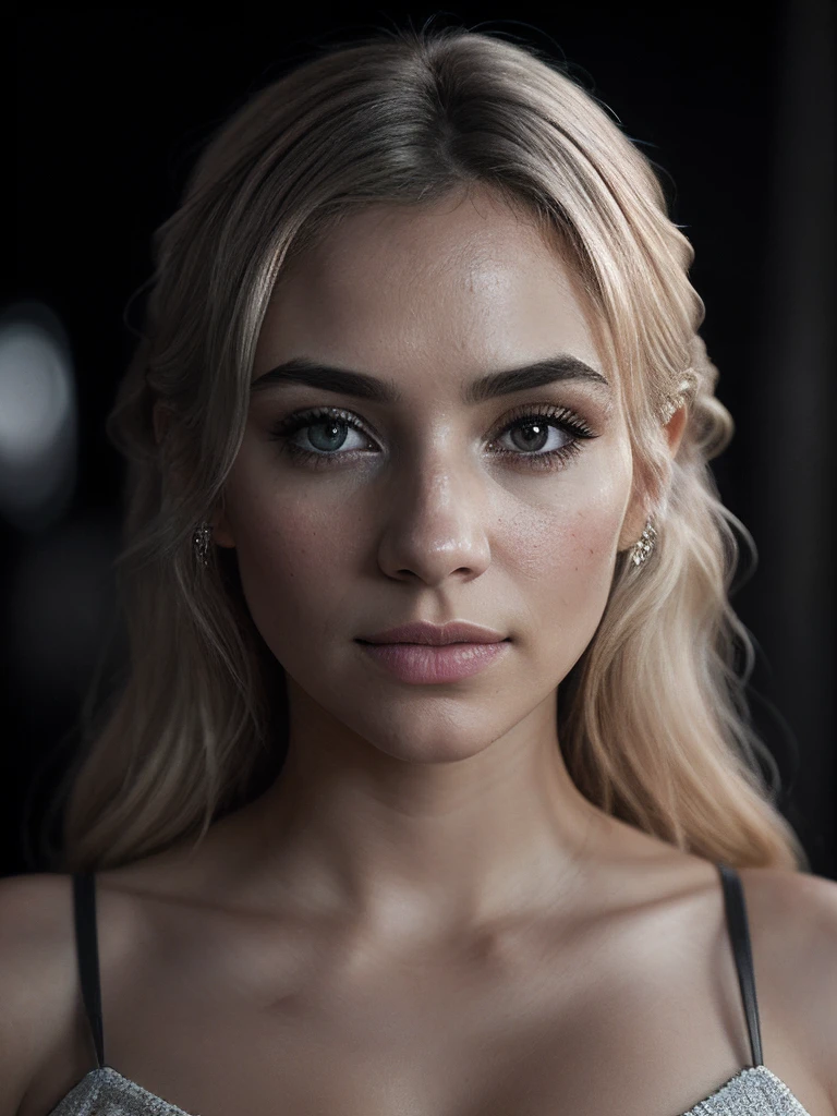 high angle of a Latina woman, light blonde hair, wearing a short and tight dress, city, natural skin texture, 24mm, 4k textures, soft cinematic light, RAW photo, photorealism, photorealistic, intricate, elegant, highly detailed, sharp focus, ((((((cinematic look)))), soft tones, insane details, intricate details, hyperdetailed, low contrast, soft cinematic light, dark colors, exposure mix, hdr, faded