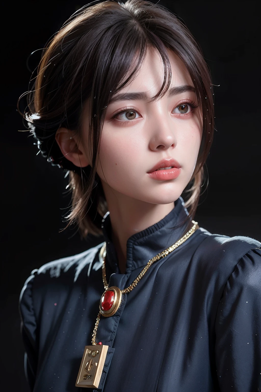 a close up of a woman with a necklace and a necklace, stunning anime face portrait, high quality portrait, by Leng Mei, 8k artgerm bokeh, masayoshi suto and artgerm, yanjun chengt, beautiful anime portrait, beautiful portrait image, anime girl in real life, by Ni Tian, very beautiful portrait, by Fan Qi