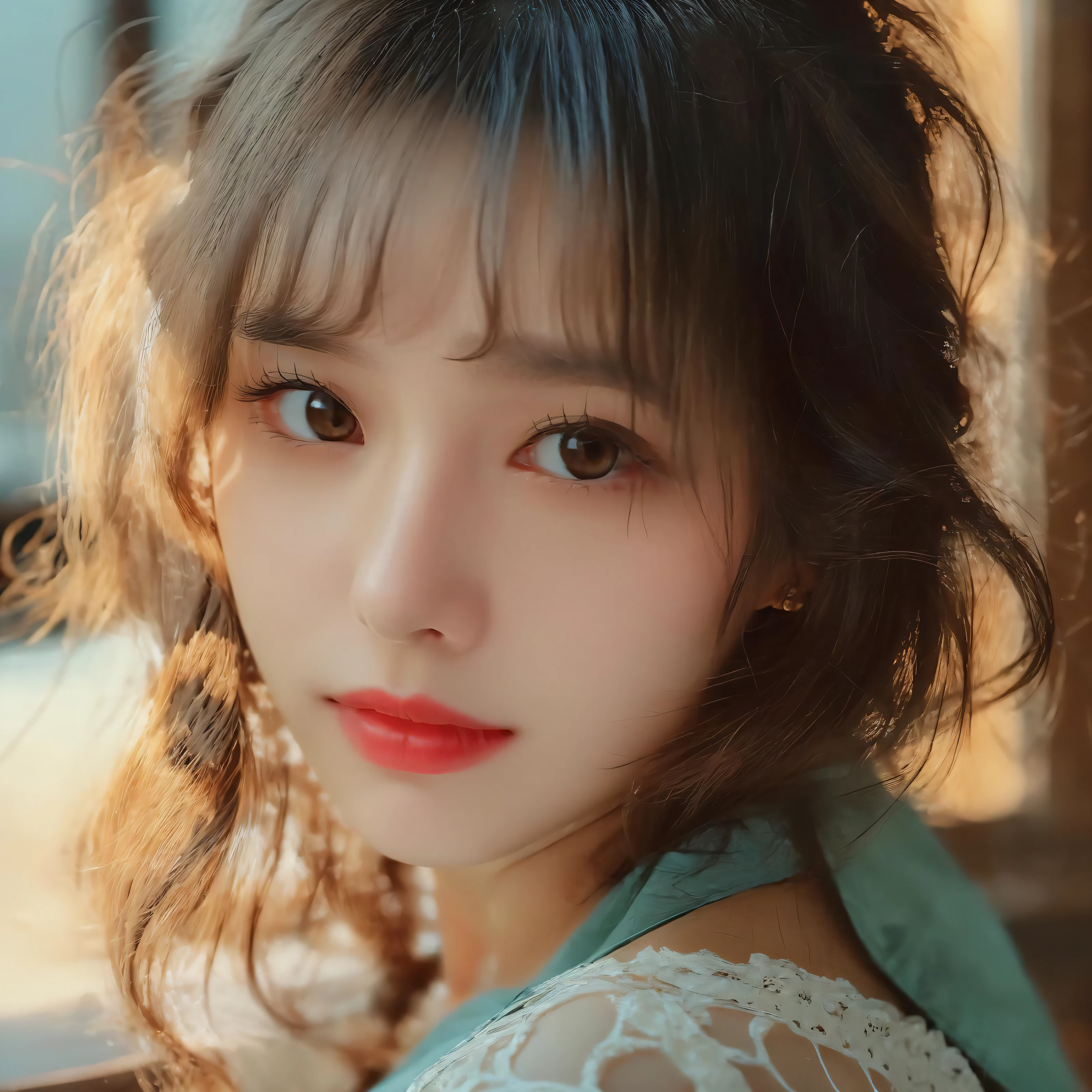 masterpiece,best quality, realistic, RAW photo, film grain,32k ,8k uhd,
1 girl, solo, lady, (detail skin:1.2), looking at viewer, portrait, closed mouth, simple background,