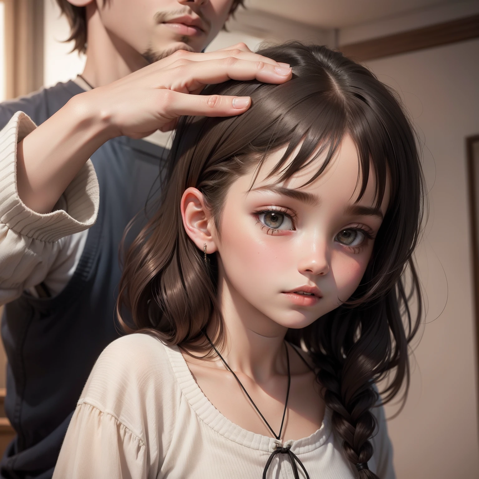 A girl with a boy's head