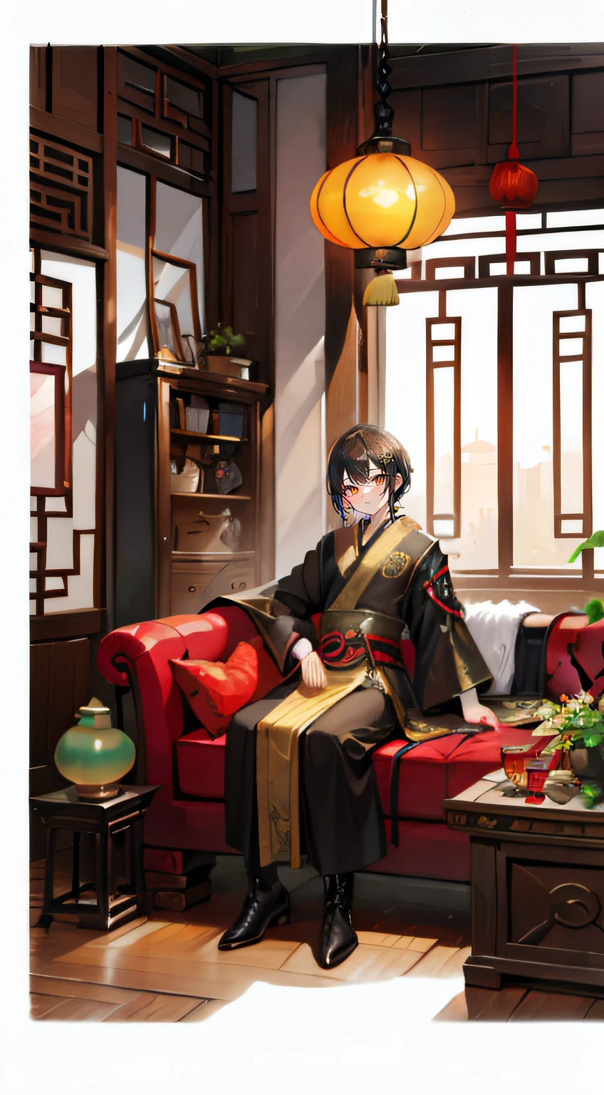 黑The eye,Black hair