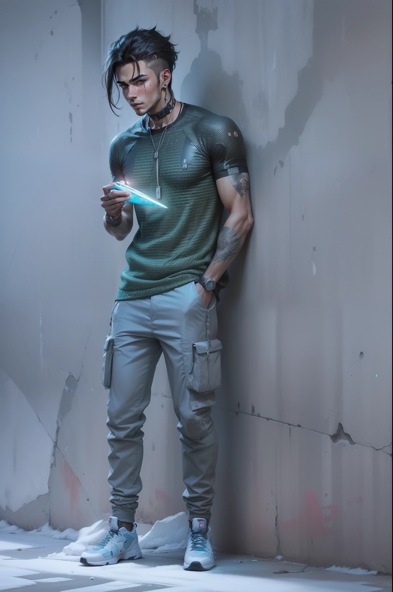, cyberpunk handsome boy realistic face