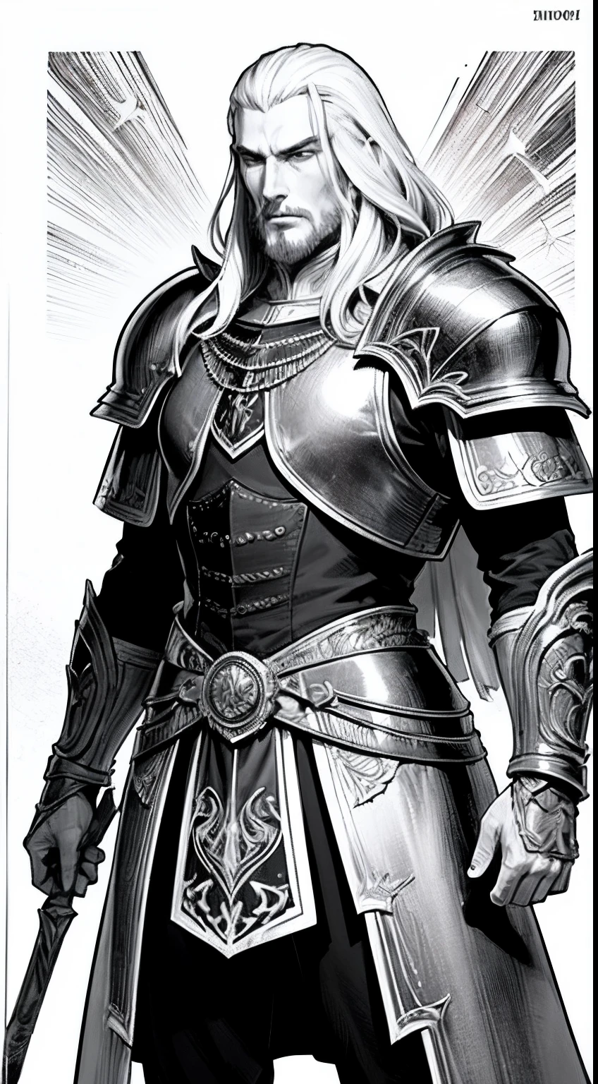 Castlevania Lord of the shadows bald beard handsome muscular full moroccan Armor leather Armor Wear Line art comics hyper realistic super detailed Dynamic pose