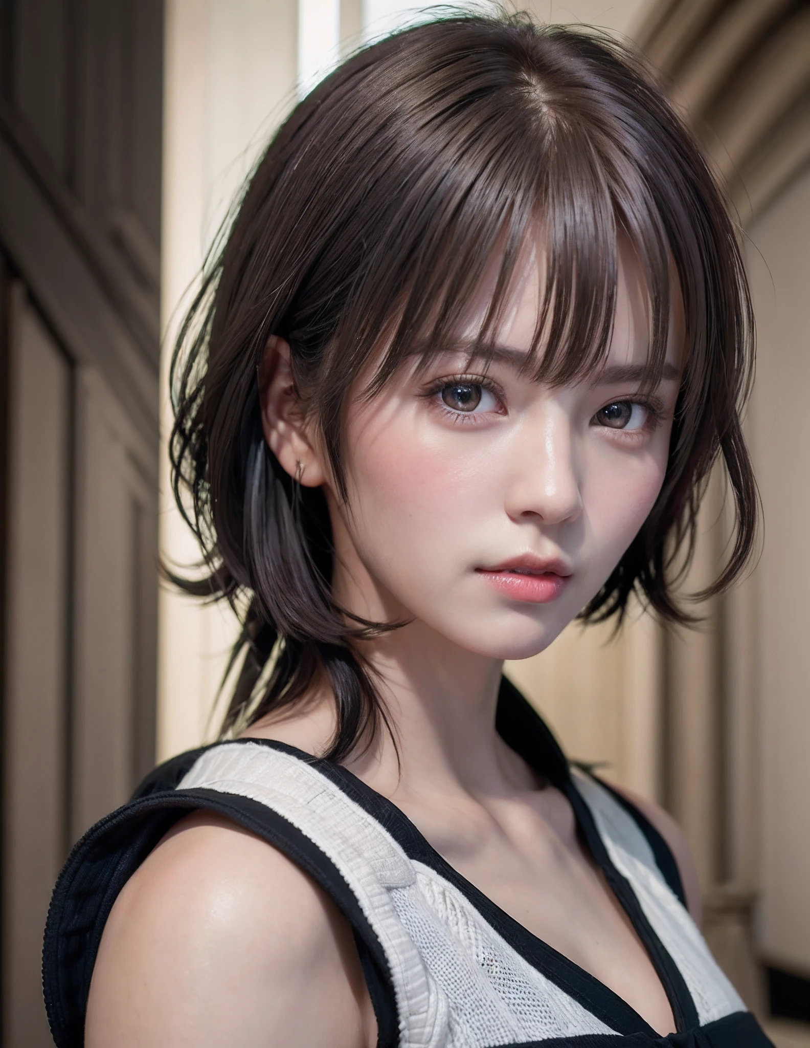 Digital portrait of gorgeous Japan short-haired woman, Beautiful face, Convoluted, Cinematic, Realistic epic, unreal enginee 5, Gorgeous, Incredible color grading, Trending on ArtStation, Photography,