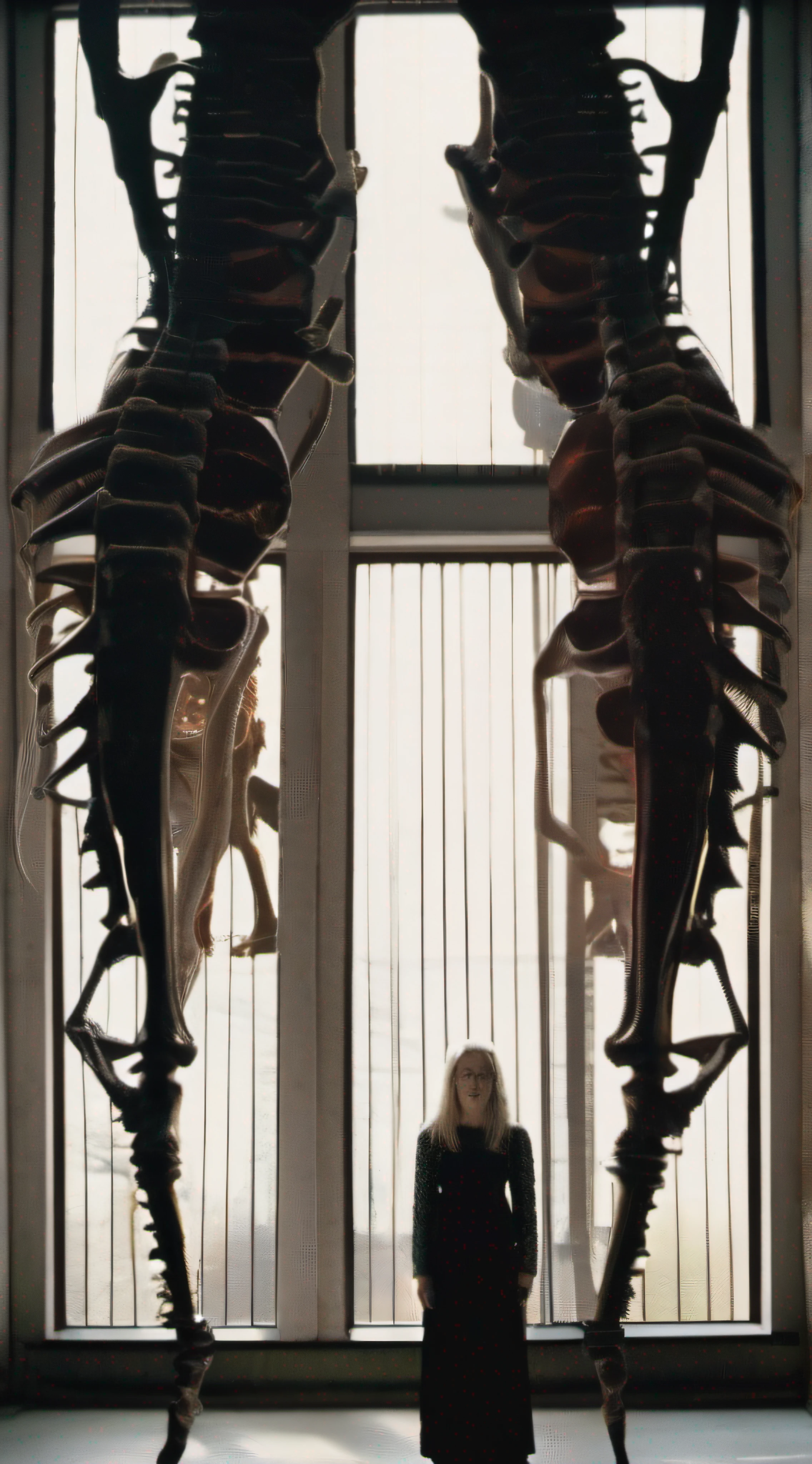 "(The best lighting, alto contraste, oscuro, dramatic),(Chica rubia junto a una cabra negra gigante, Open the rib cage, autopsia, caldero con huesos humanos, sangre por las paredes). Luz Caravaggio"