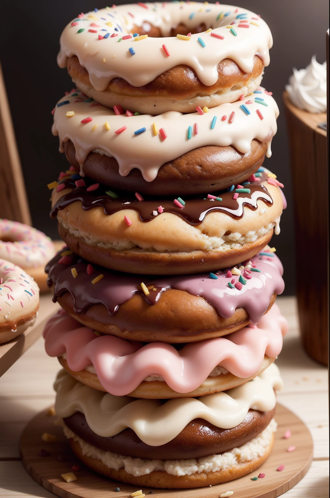 "mouth-watering, irresistible sweet donuts with delectable toppings"