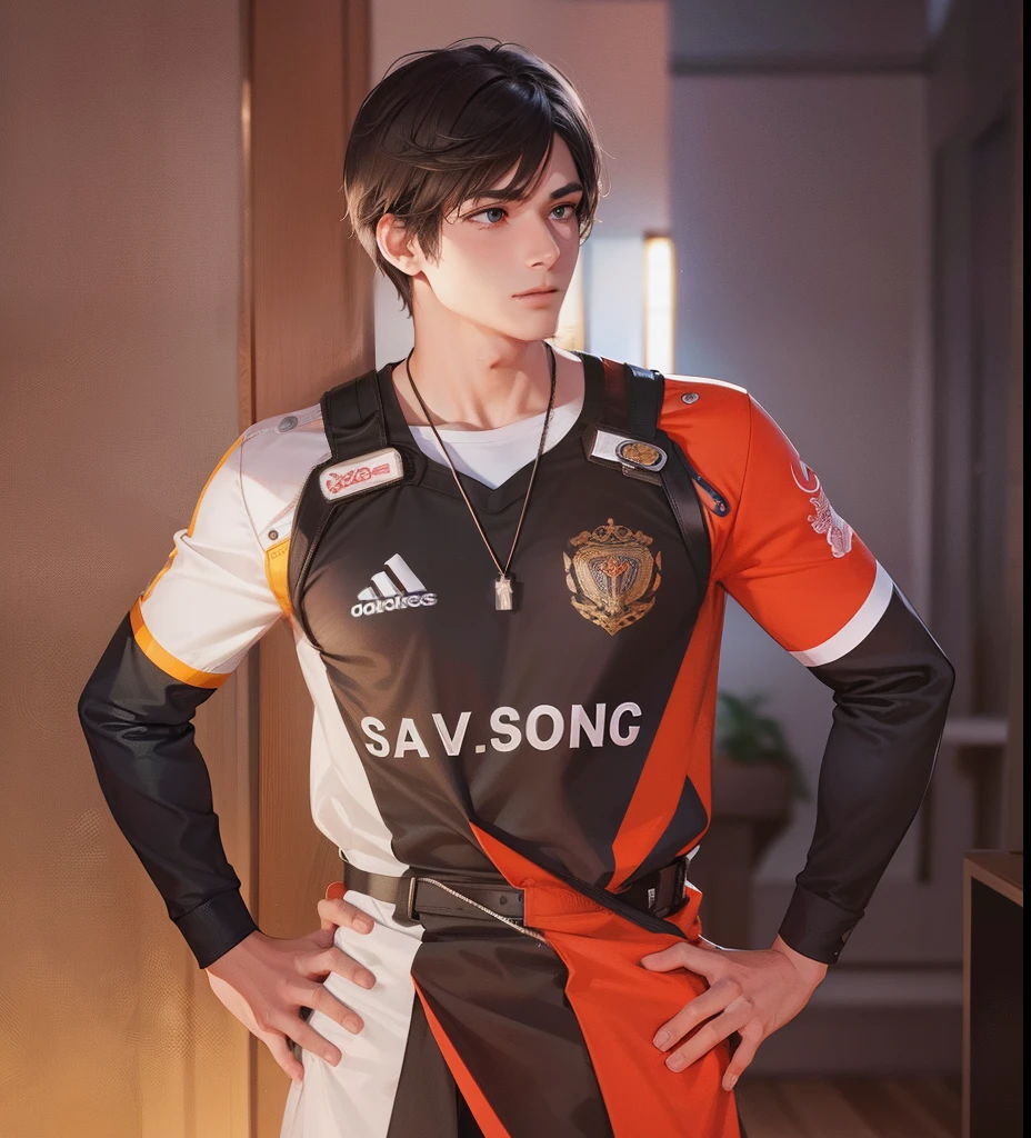 Attractive profile picture, masterpiece, ultra-precise rendering, beautiful and cool young man, trustworthy, dependable young man, savior of the world, simple design, most beautiful image, 4K, hair color