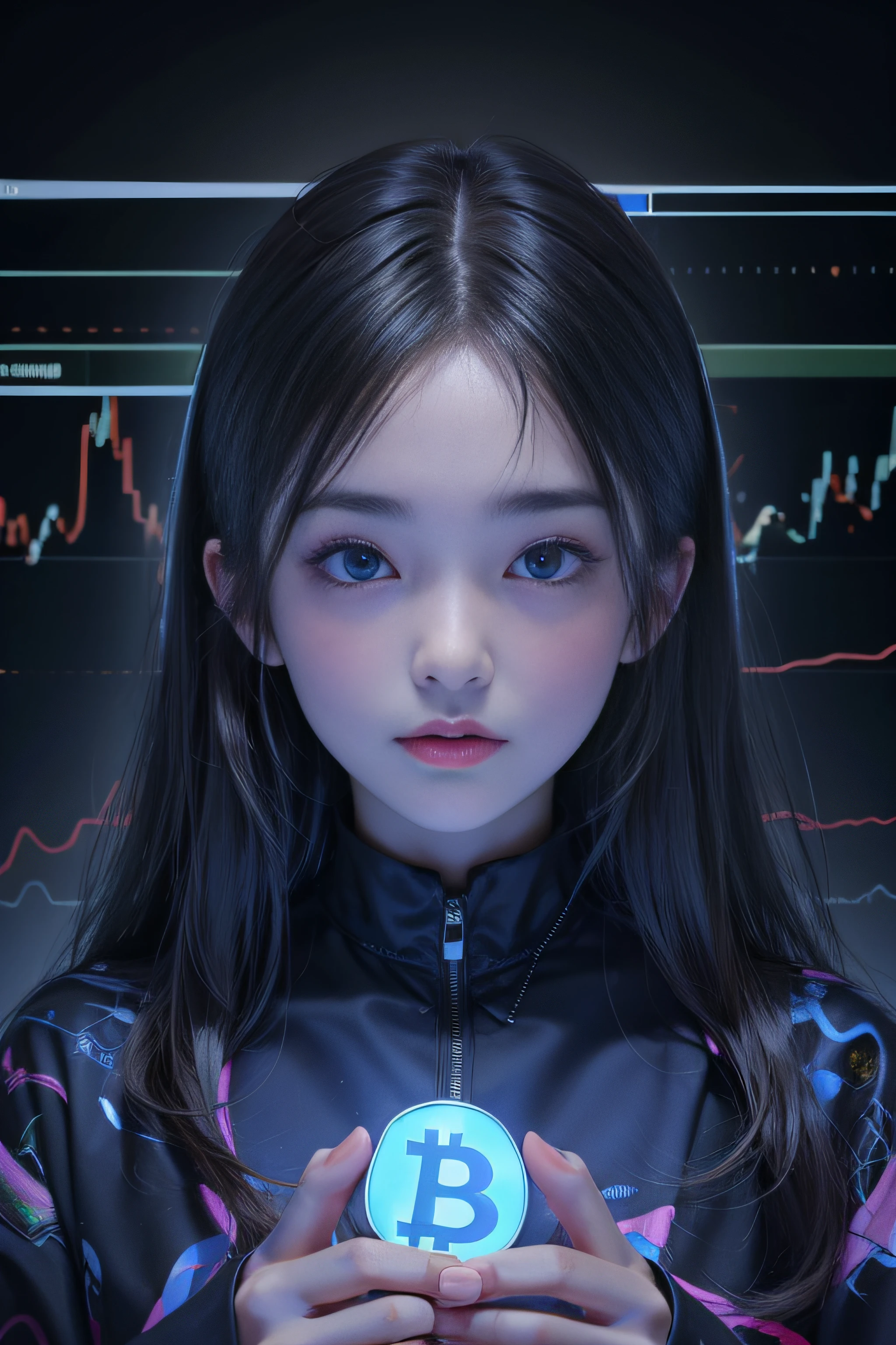 Cryptocurrency Trading、illustratio、Cool、hiquality、pureerosface_v1:0.8