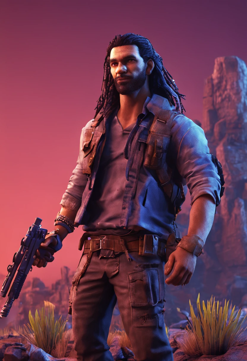 2D avatar male long hair wasteland pixels