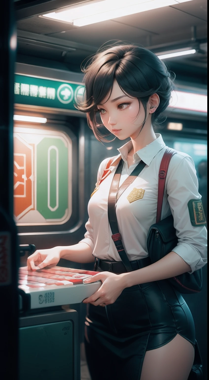 Play mahjong inside the subway