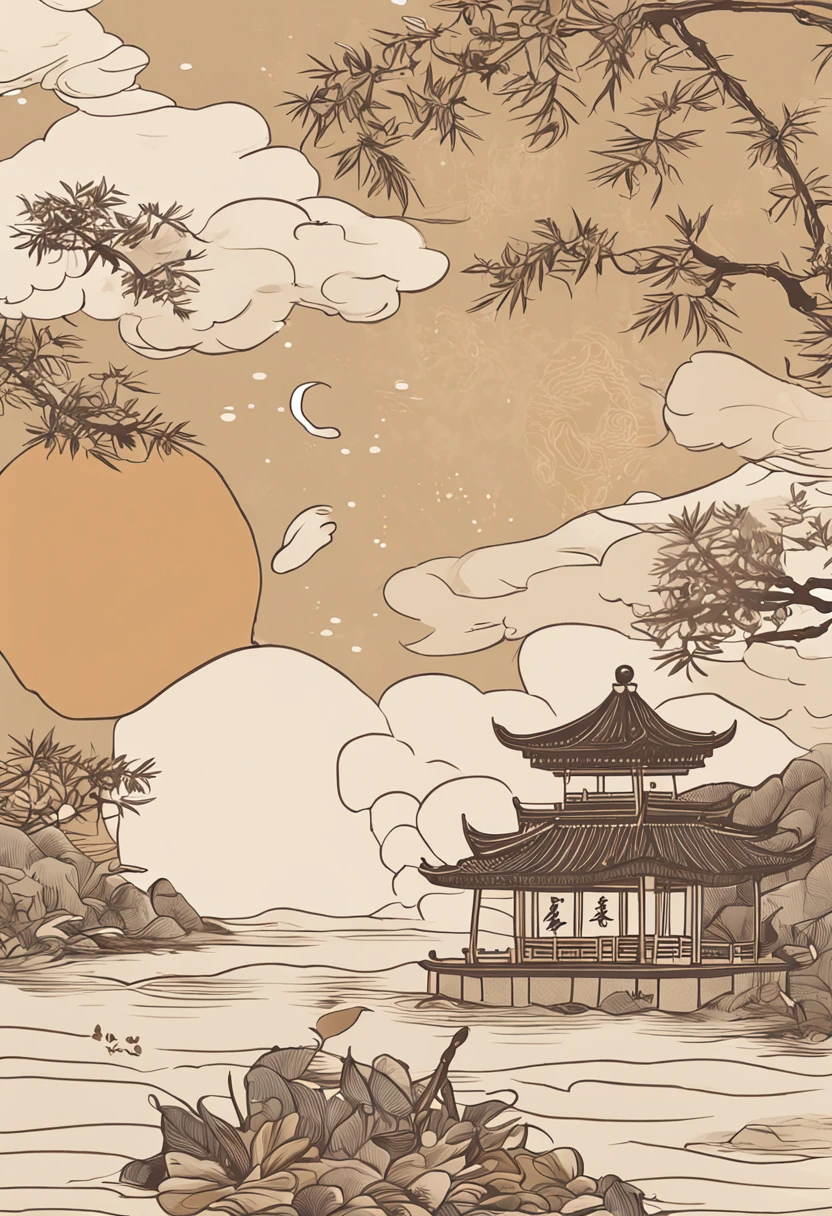 A3 vertical poster。Light brown background,There are subtle pearl dots。Braised in the upper left corner,The simmering taste of the brine comes out of the bamboo steamer,Steam rises。A tall milk tea cup in the lower right corner,Layered colors,There is a straw next to it。From the marinade to the milk tea, pull a starlight curve。Four-cornered bamboo leaves。Milk tea pattern:
Located in the lower right corner,It is a transparent tall milk tea cup,The milk tea in the cup is layered in color,The upper layer is a rich milk cap,The lower layer is dark brown tea。
There is an inclined straw next to the milk tea cup,Carefully shaped bubbles floating from above,Symbolizes the sweetness of milk tea。Halogen pattern:
Located in the upper left corner,Braised eggs included、Braised meat and dried beans。
These brine smells come out of a bamboo steamer,The vapor rises gently,It gives a hot feeling、The feeling of freshly baked。In the four corners of the poster,Add four small bamboo leaves,Add a touch of tradition。
In the blank space between the marinade and the milk tea,Place a few fluttering leaves or petals randomly,Add a touch of nature to the entire poster。