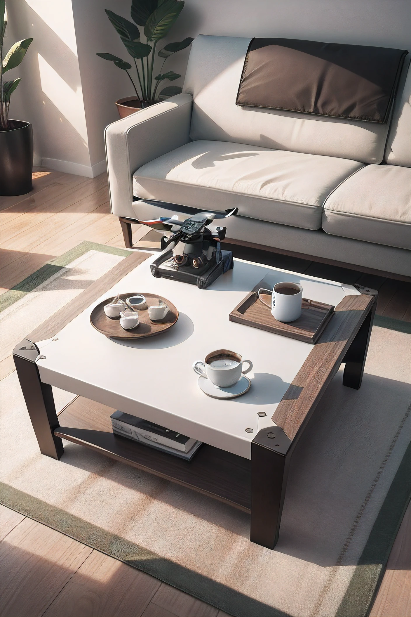Drone living room Drone Wuliangye on coffee table vista