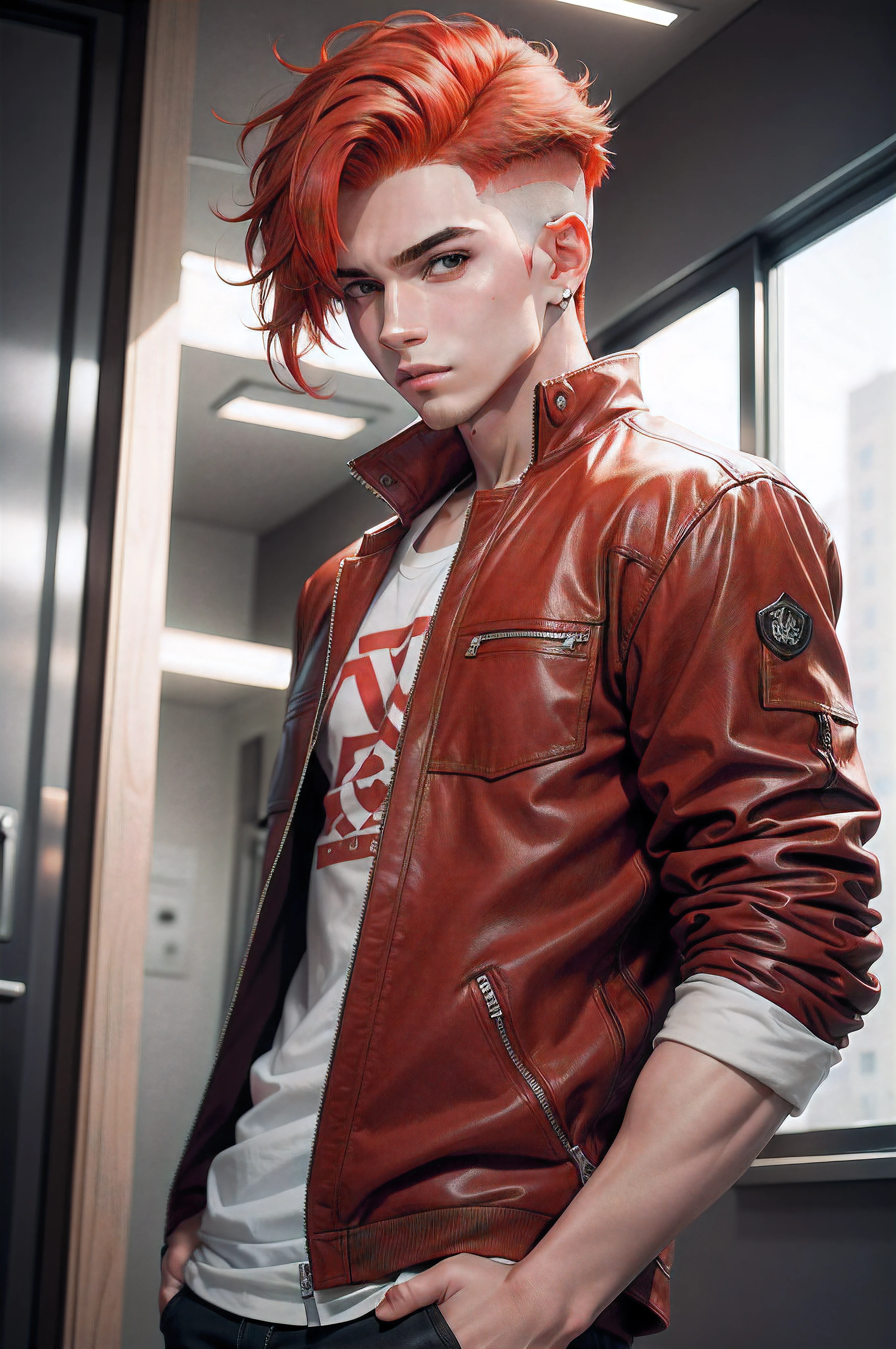 A cool boy with red hair