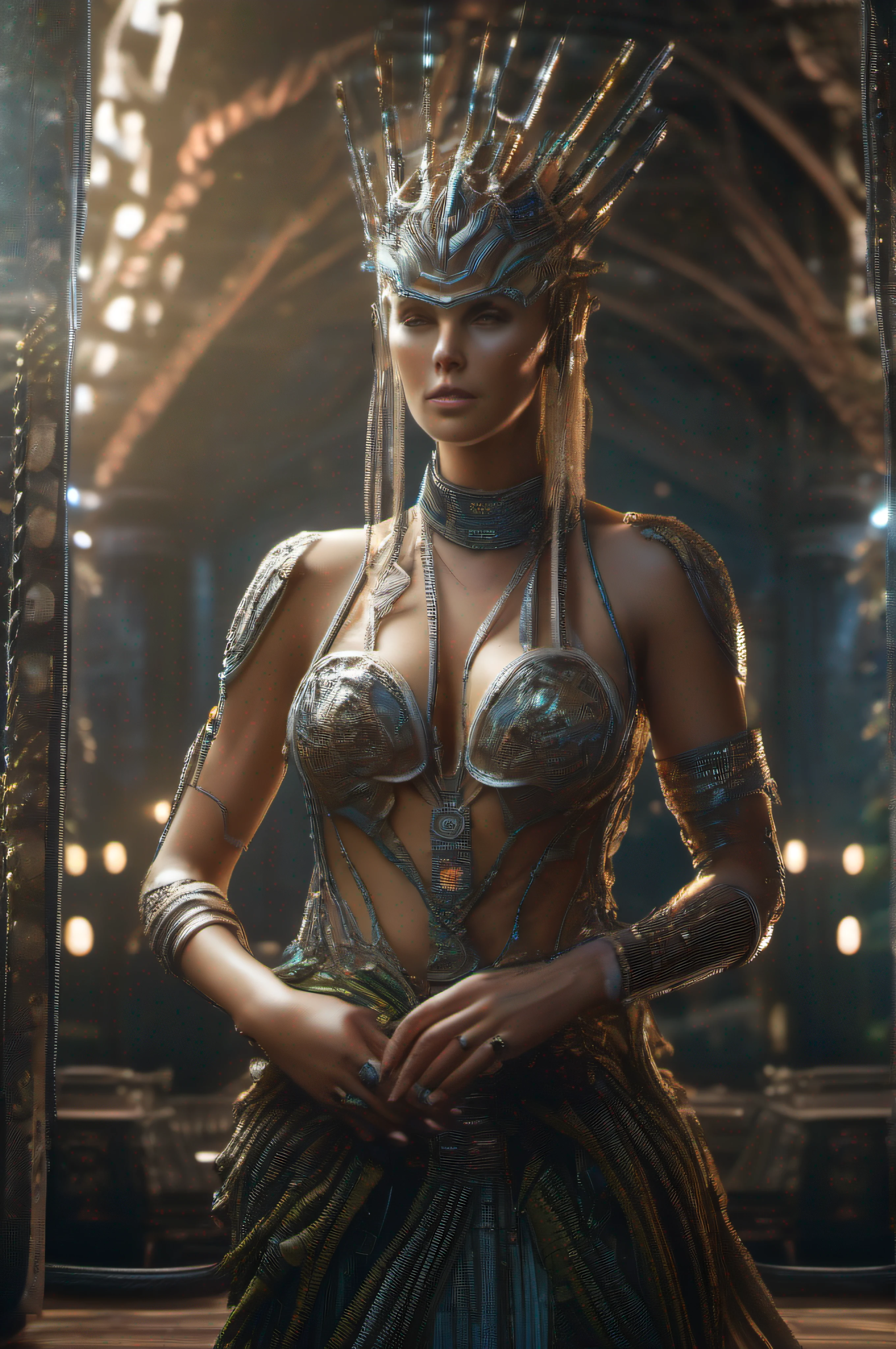 avatar
rMada
Try
Prompts
Copy
Biomechanical charlize theron hacker - shaman of the sisterhood of cables wearing cable - dress made of cables with biomechanical filigree, super haute couture highly detailed eye bokeh, photorealistic, cinematic lighting, dark atmosphere, volumetric lighting, action pose, epic scene, lots of fine detail, movie style, photography, natural textures, natural light, natural blur, photorealism, cinematic rendering, ray tracing, highest quality, highest detail, Cinematic, Blur Effect, Long Exposure, 8K, Ultra-HD, Natural Lighting, Moody Lighting, Cinematic Lighting, hyper-realistic, vibrant, 8k, detailed, ultra detail, soothing tones, muted color
