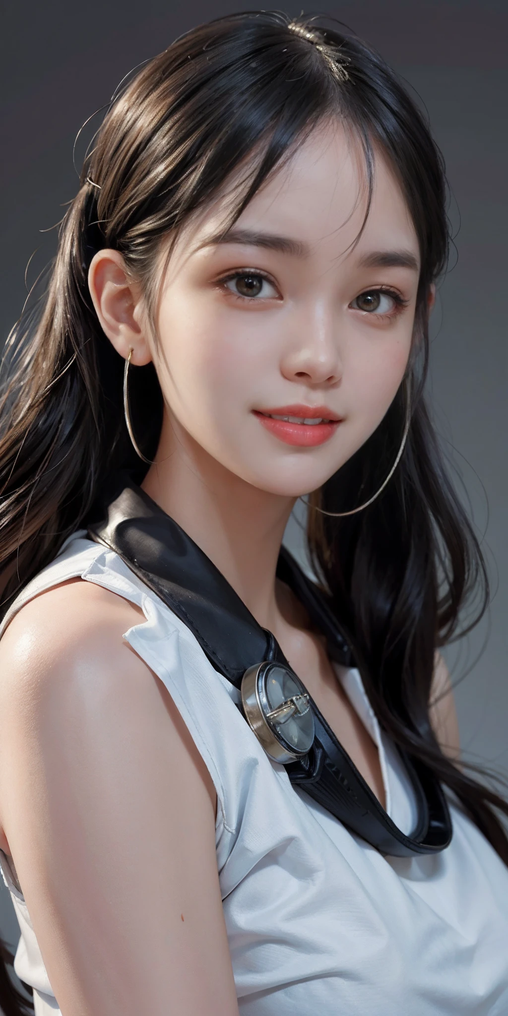 Photorealistic, high resolution, Soft light,1womanl, Solo, (Detailed face), jewelry, astronaut, jewelry, happy smile