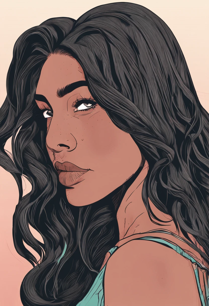 mulher, 20 anos, vampira, pele clara, cabelos preto, cabelo comprido, magra, corpo definido, olhos negros, alta.