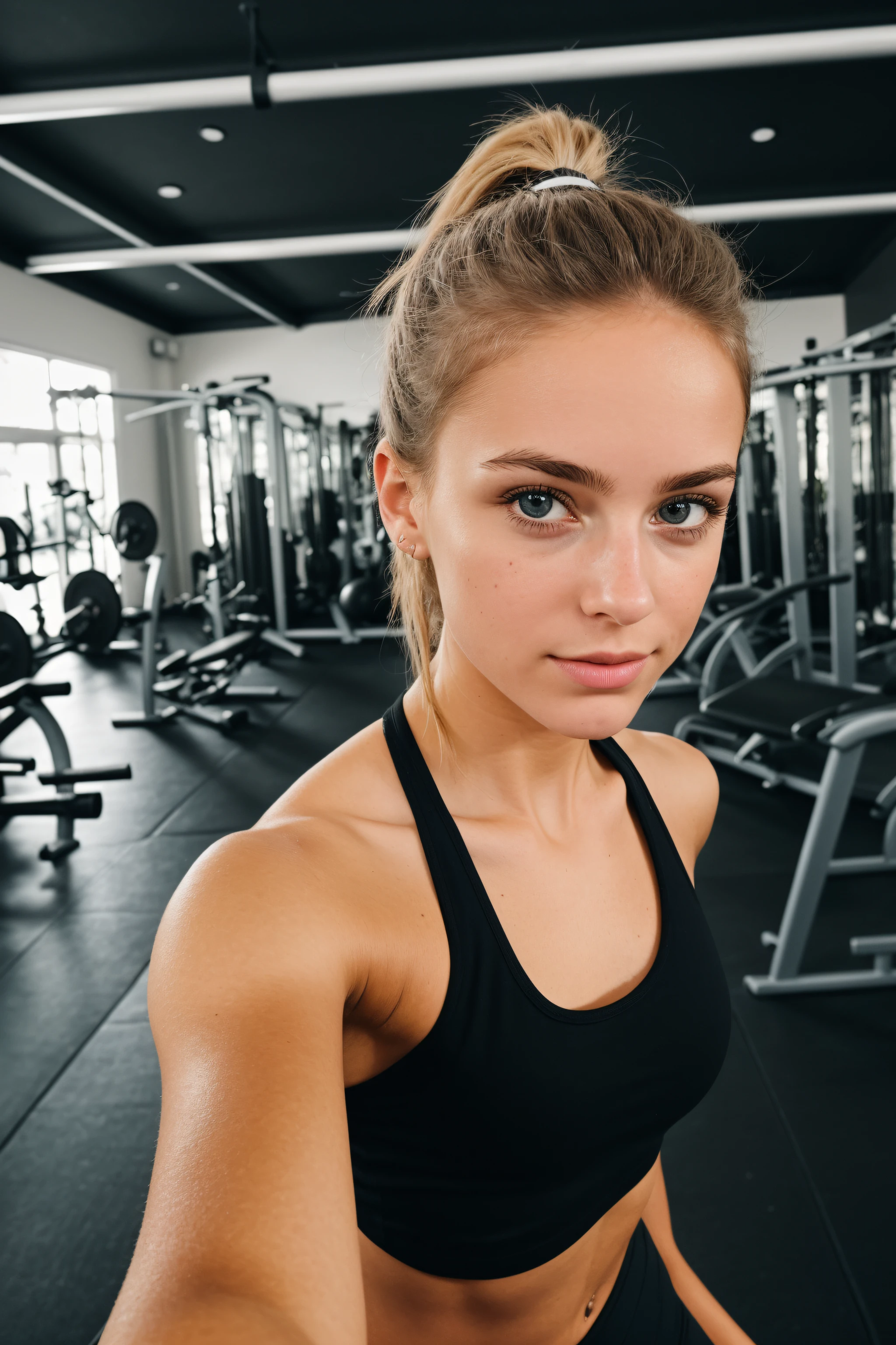 selfie of a girl at a gym