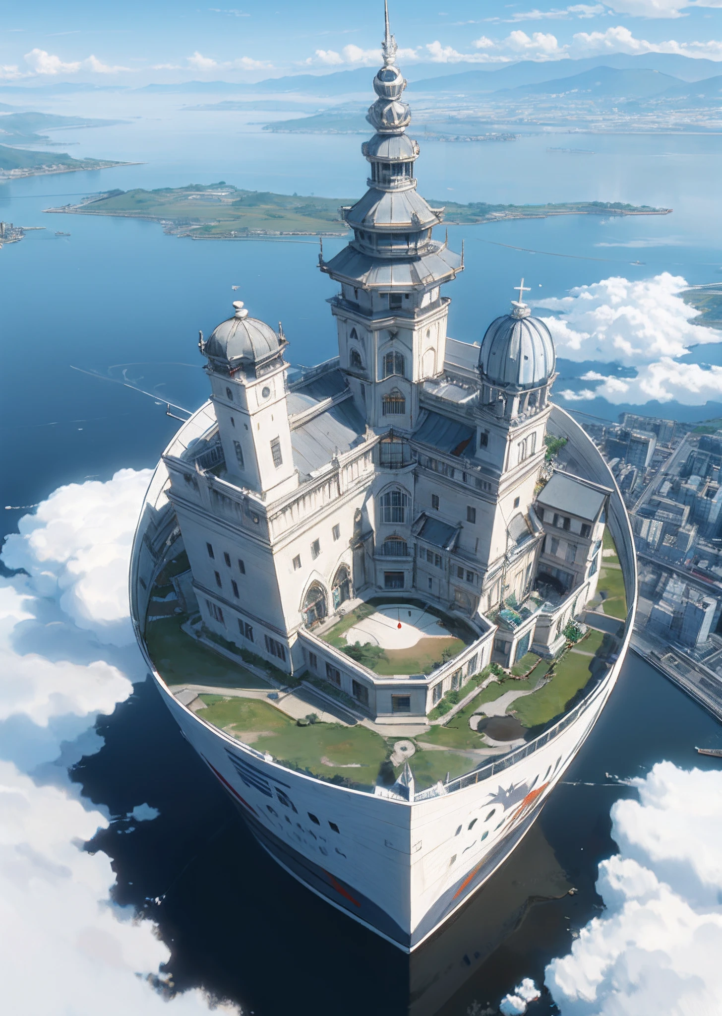modern day，mirai，hiar，floating island in the sky，Yin Yang，Haihara，teens girl