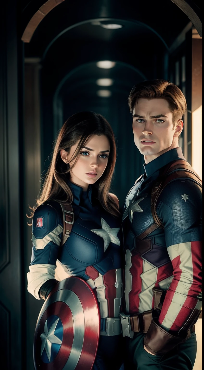 Captain america with girlfriend