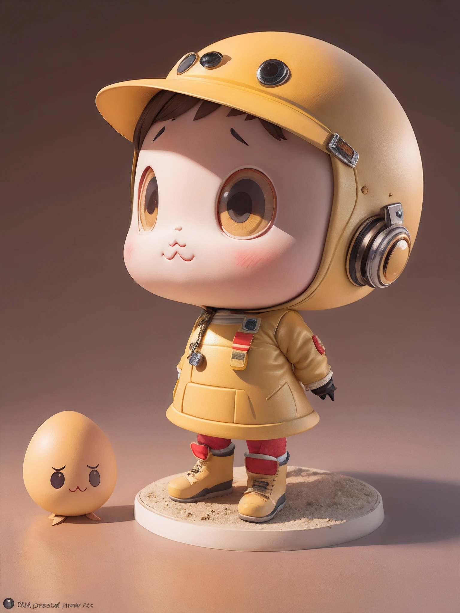 with a determined look in his eyes，Eyebrows upside down，Emoji smile，bravery