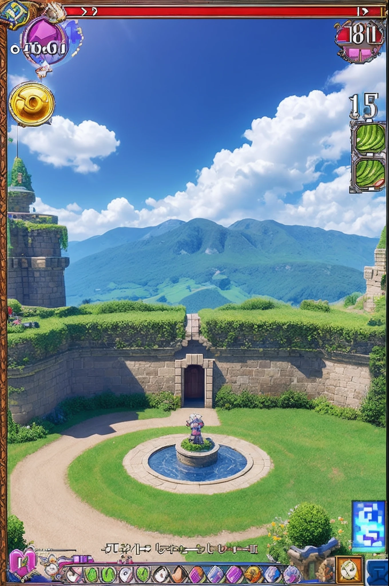 pixel game《dragon quest》,Game character design,(cavalier:1.4),European castle,Thick clouds,surrounded by cloud,16-bit pixel art