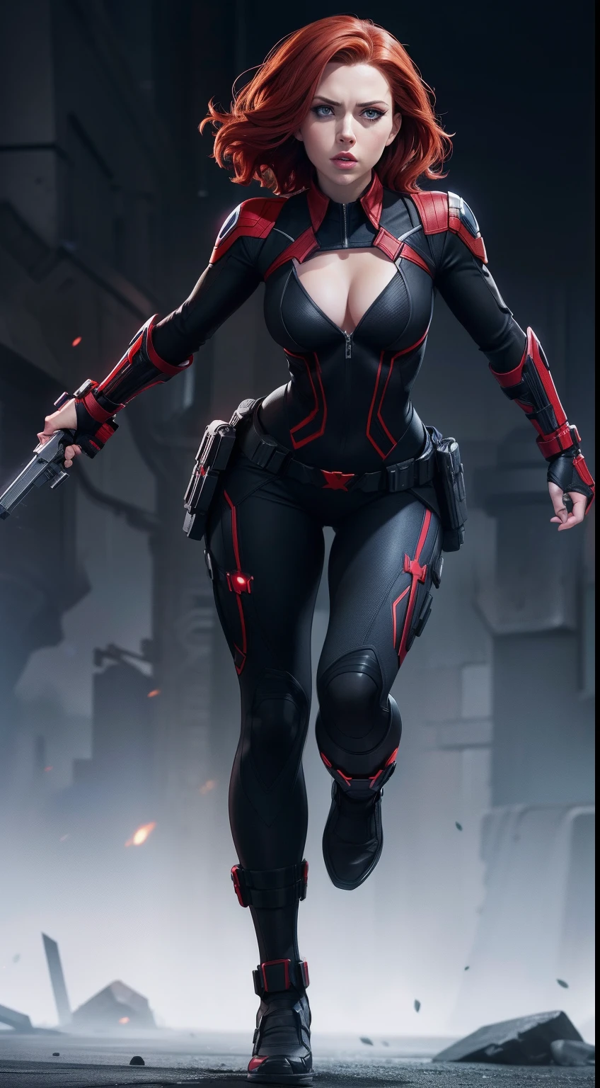 Black Widow от Marvel Comics, fantasy setting, Dynamic poses, whitebackground, Character concept, character art, Character portrait, tmasterpiece, beste-Qualit, best resolution, 8K