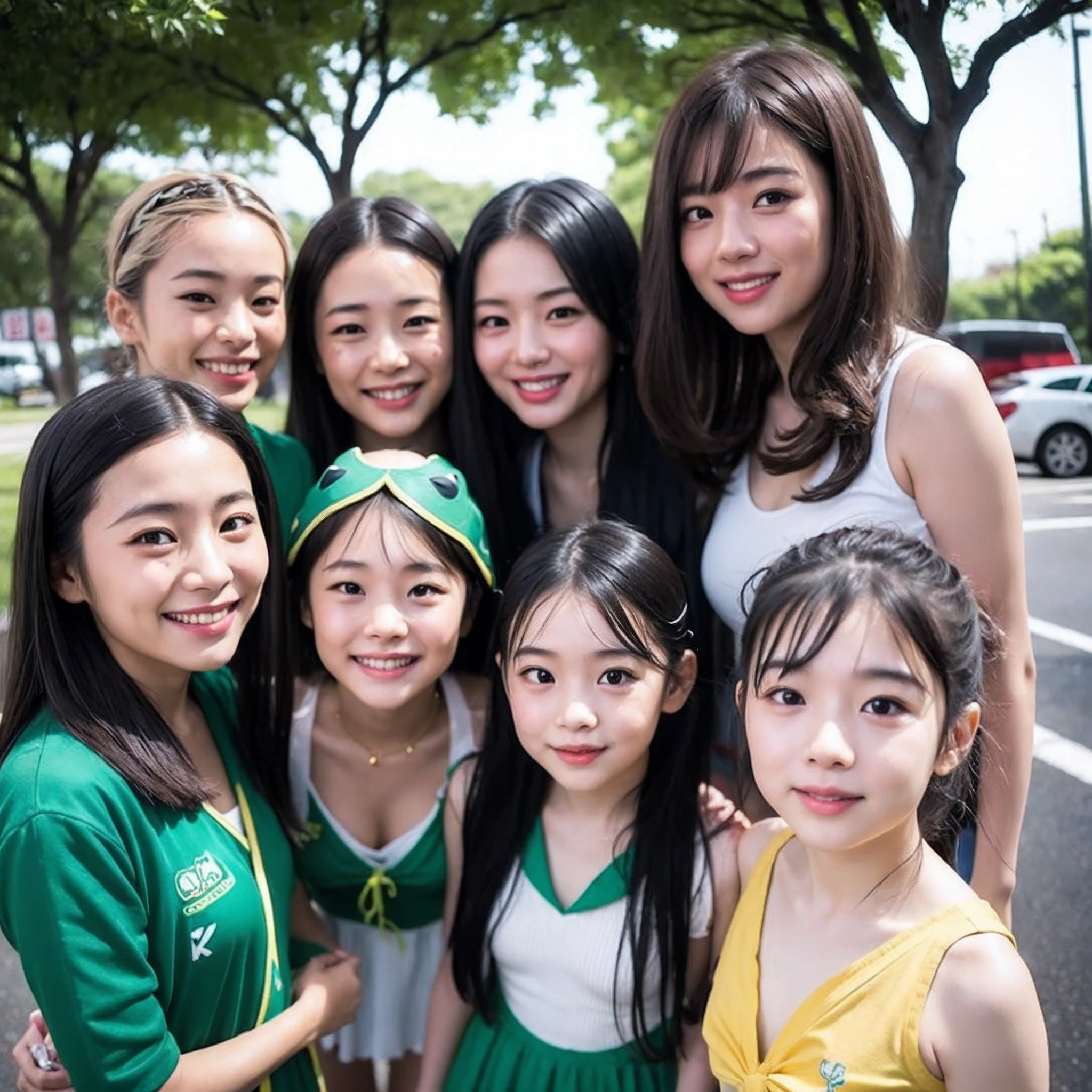 (8K、RAW Photos、top-quality、​masterpiece:1.2)、(realisitic、Photorealsitic:1.35)、ultra-detailliert、超A high resolution、lighting like a movie、(((Idols who love turtles)))、(((Japan 16 year old girls)))、(((Wearing a cute costume with a turtle motif)))、(Lots of turtles:1.5)、cute smile face、Happy and energetic atmosphere、dynamic ungle、动态照明